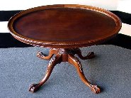 Oval Mahogany ClawfootTable with Removable Glass Top