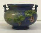 Roseville Fuschia 2-Handled Vase, Blue, RV #645-4
