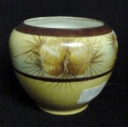 Limoges Pinecone Hand-Painted Vase