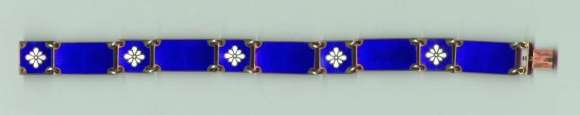 VB Sterling Blue Enameled Bracelet