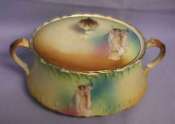 Porcelain Dresser Jar with Victorian Lady