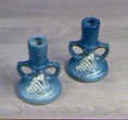 Roseville Pr. Freesia Blue Candles, RV #1161/4-1/2