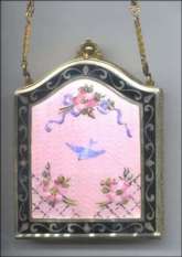DFB Co. Vanity Purse in Rare Pink Color with Bluebird, Roses, & Ribbon