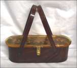 Florida Handbags Rootbeer Lucite Purse with AppleJuice Carved Lid