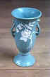 Weller Blue Cameo Handled Vase