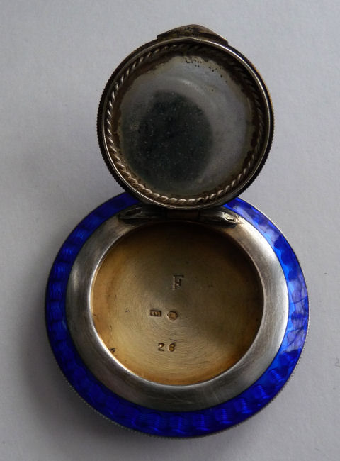 vienna sterling silver cobalt blue enamel guilloche compact and ...